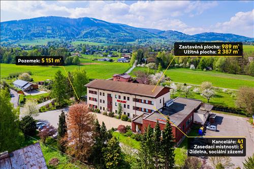 Prodej administrativní budovy 3NP, 5151 m2, Oldřichovice, Třinec